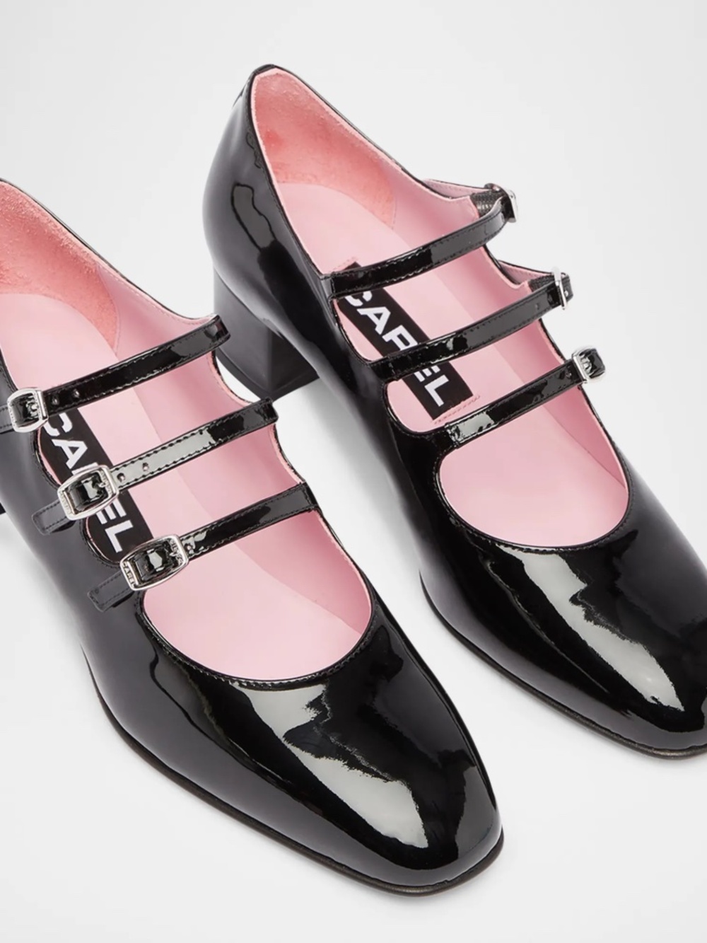 CAREL PARIS - Kina Black Patent Leather Mary Jane Pumps - Picture 2 of 8